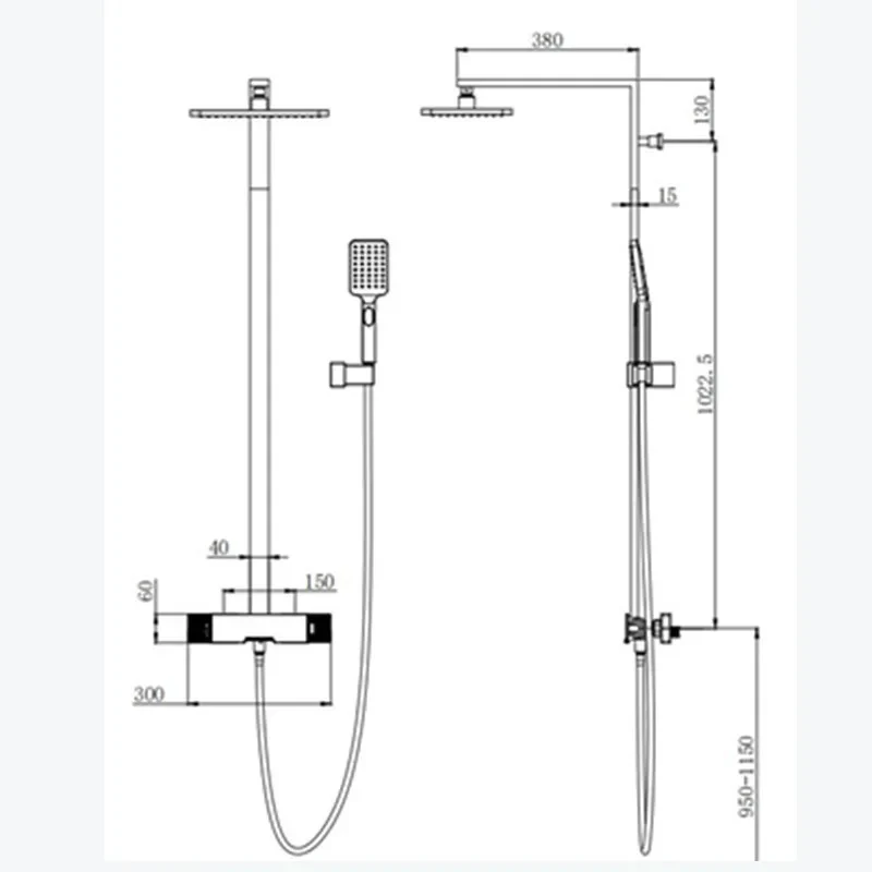 Colonne de douche et bain gris brossé - Image 11