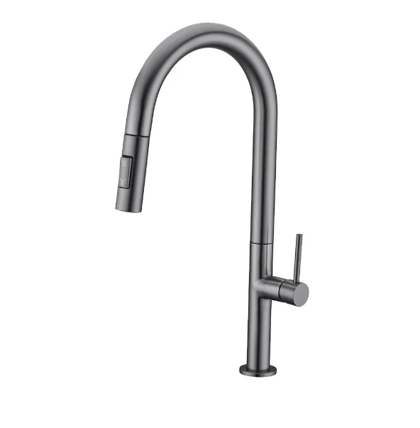 Mitigeur de cuisine avec douchette gris brossé - Image 4