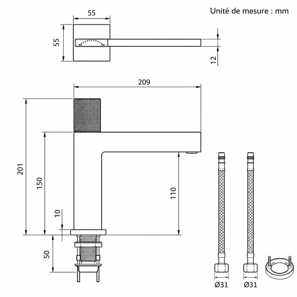 Robinet de vasque or brossé - Image 4