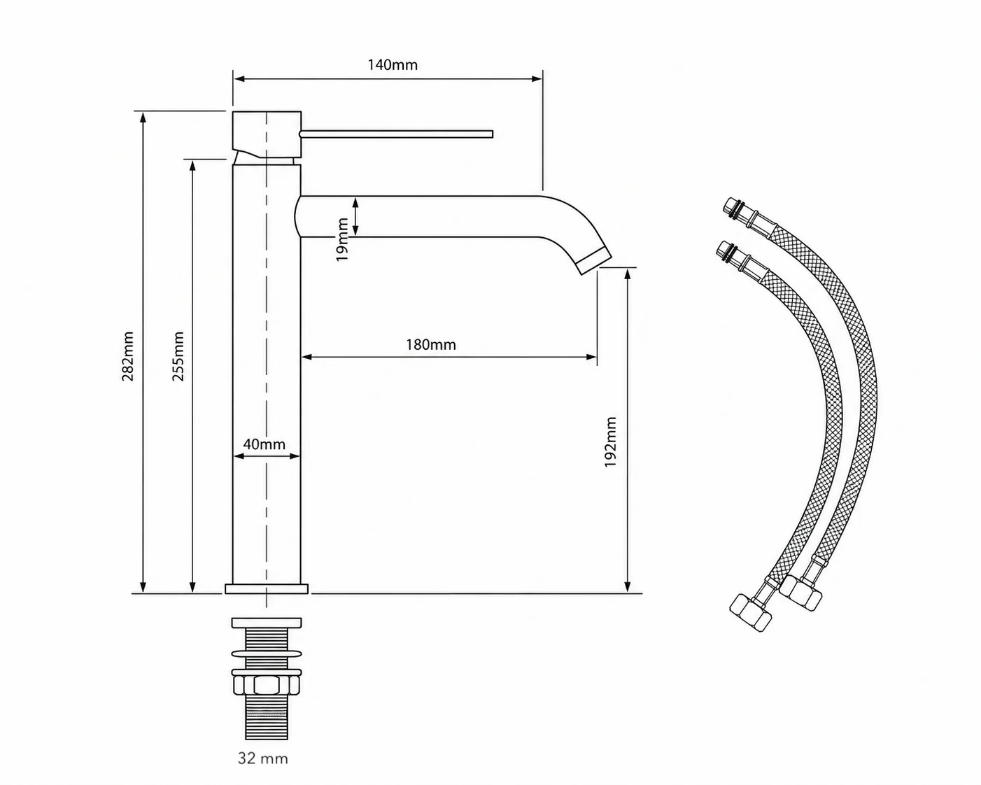 Mitigeur XL de vasque or brossé - Image 4