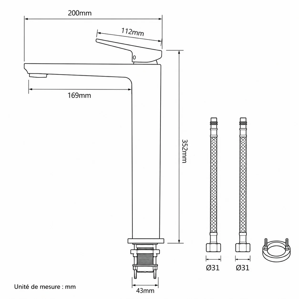 Mitigeur XL vasque or brossé - Image 3