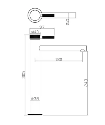 Mitigeur de vasque or brossé XL - Image 9