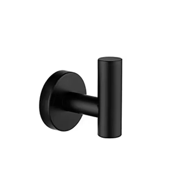 Porte-serviettes noir mate lisse - Image 2