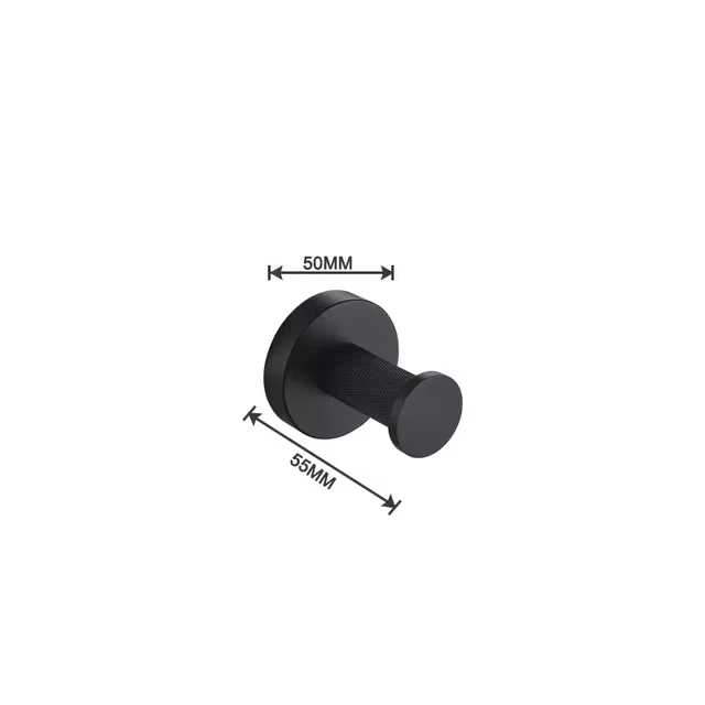 Porte-serviettes noir mate strié - Image 3