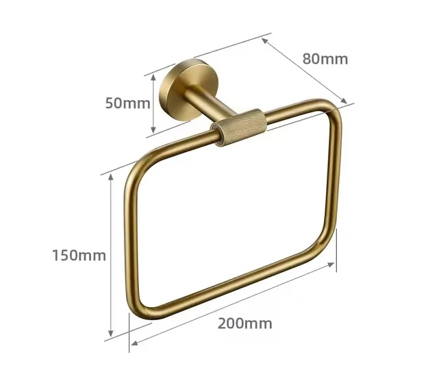 Porte-serviettes or brossé strié - Image 3