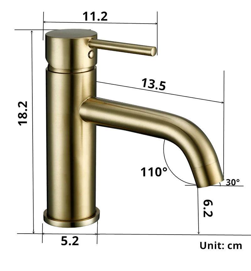 Mitigeur de salle de bain or brossé - Image 4